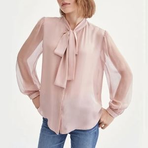 Mango Neck Tie Blouse